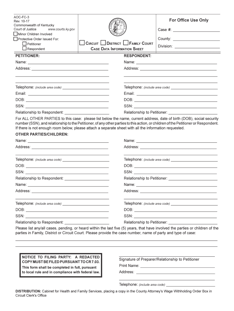 AOC FC 3  Form