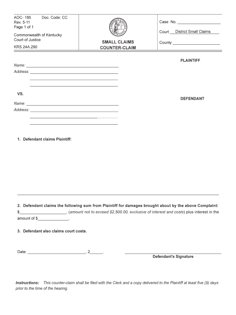 COUNTER CLAIM  Form