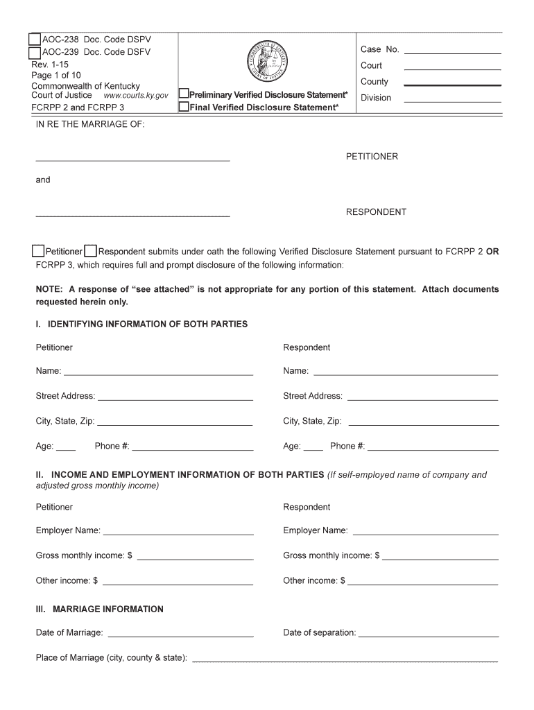 In RE the MARRIAGE of PETITIONER and RESPON  Form