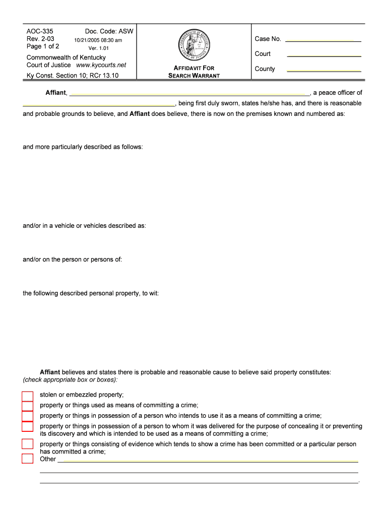 Code ASW  Form