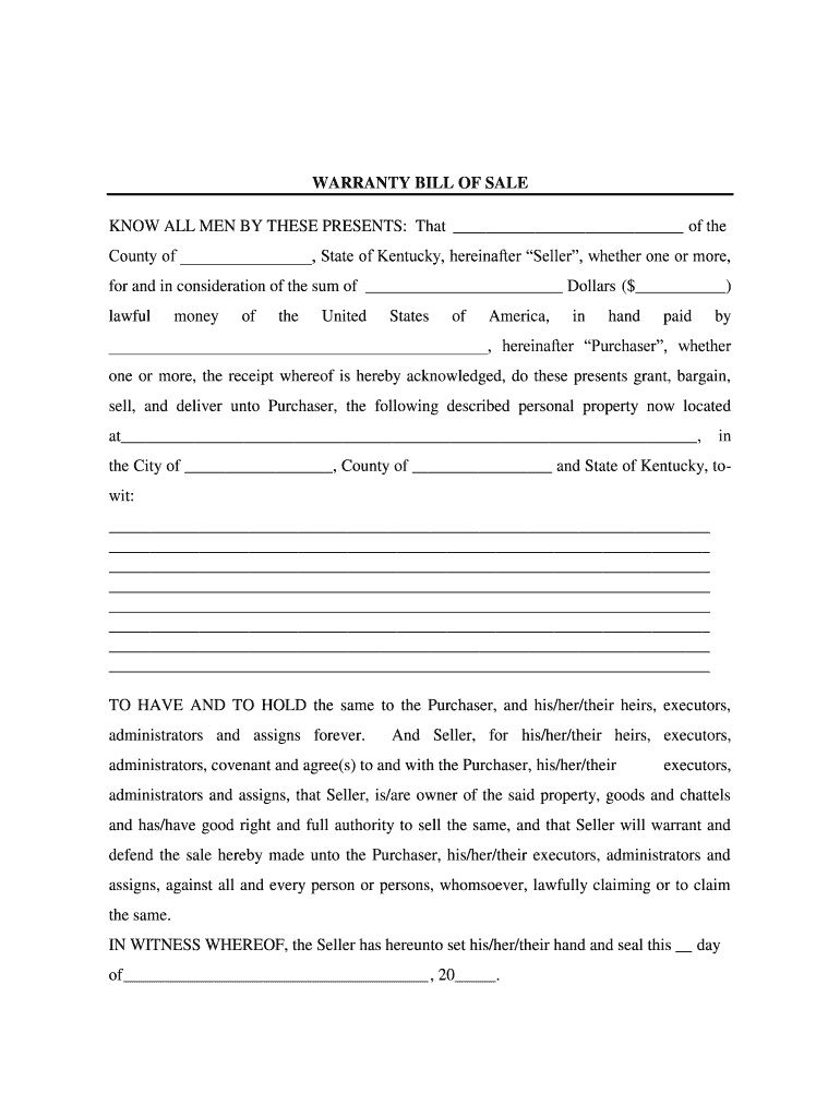Warranty Bill of Sale Insured Aircraft Title Service  Form
