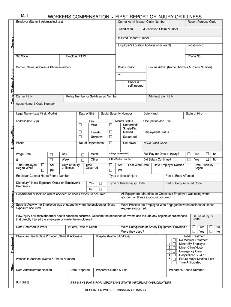 Form 1 Arkansas Workers' Compensation Commission