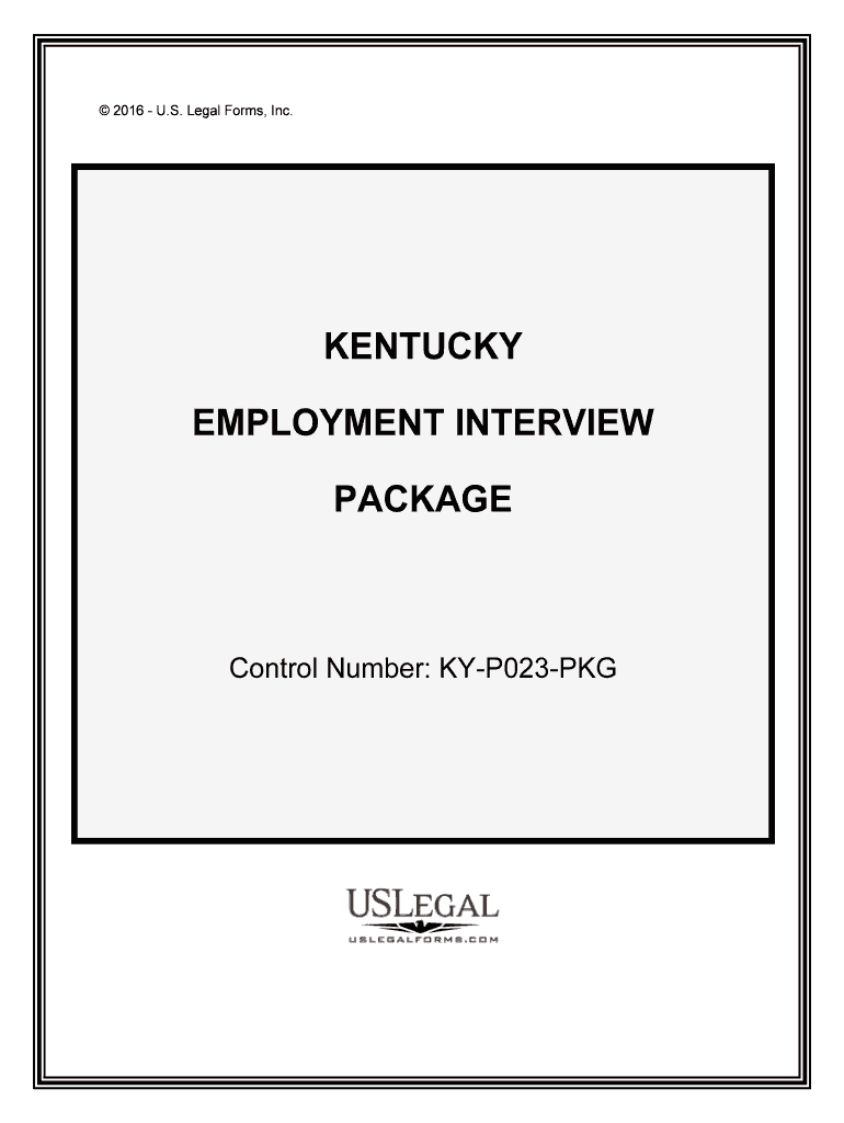 Control Number KY P023 PKG  Form