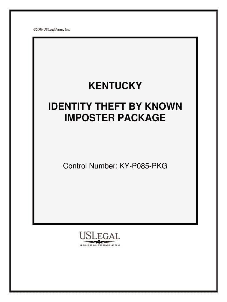 Control Number KY P085 PKG  Form