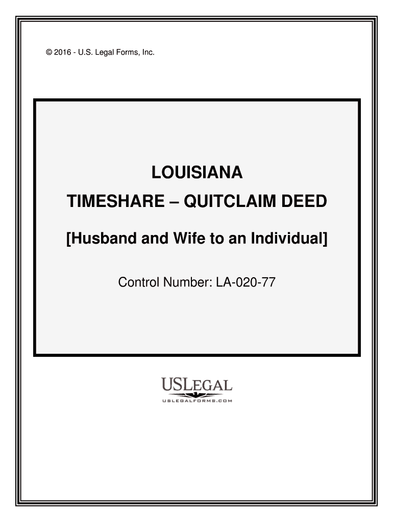 Fill and Sign the Timeshare Quitclaim Deed Form