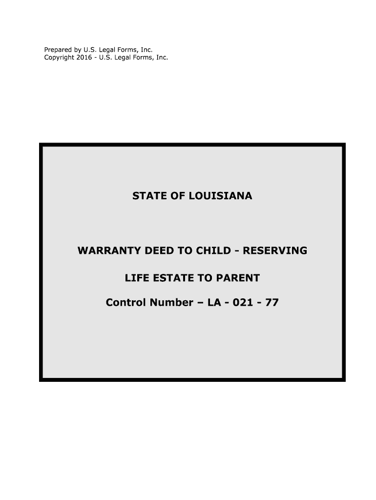 California Warranty Deed to Child Reserving US Legal Forms