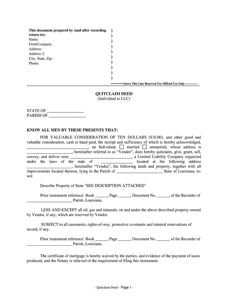 Convey, and Deliver Unto , a Limited Liability Company Organized  Form