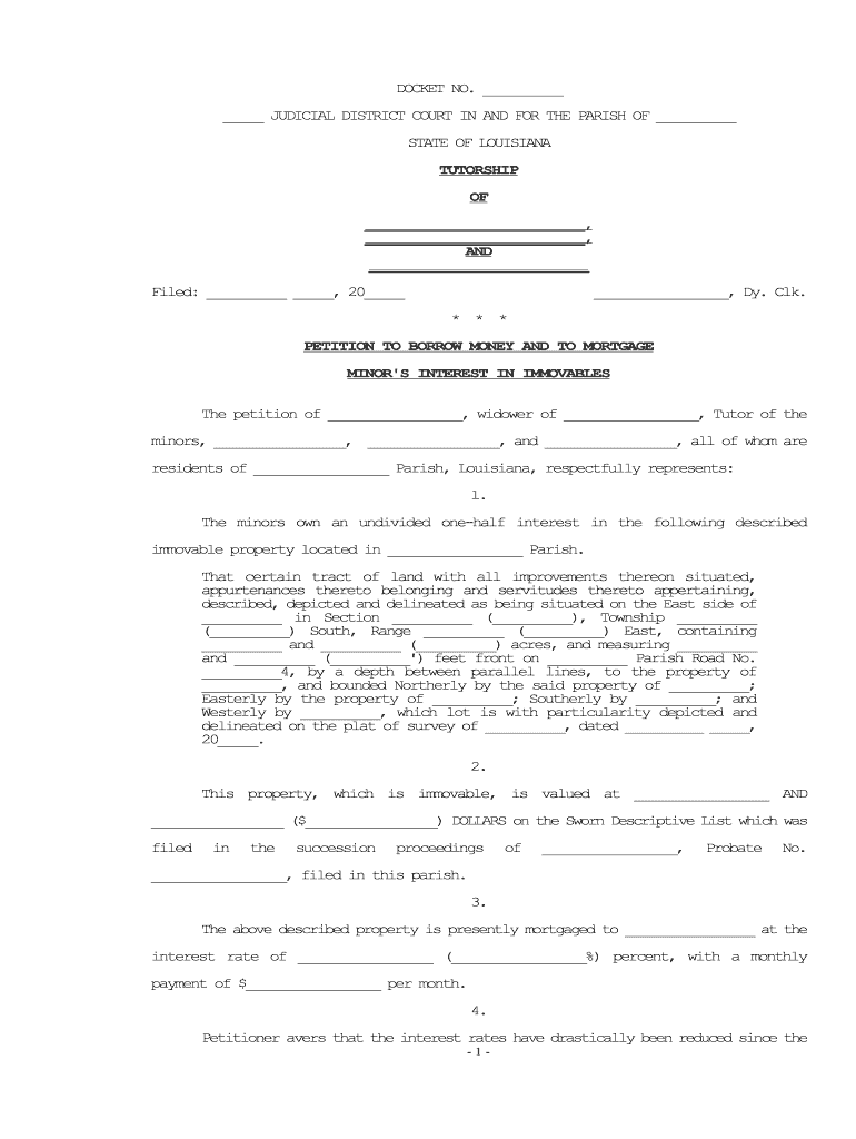 15TH JUDICIAL DISTRICT COURT PARISH of ACADIA  Form