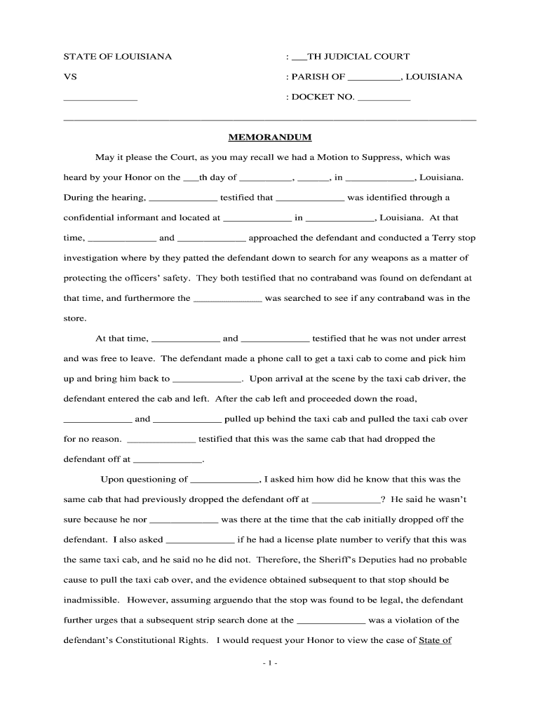 TH JUDICIAL COURT  Form