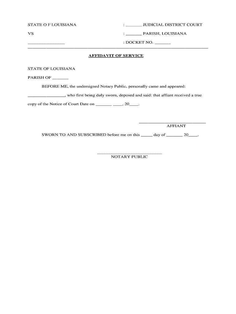 STATE O F LOUISIANA  Form