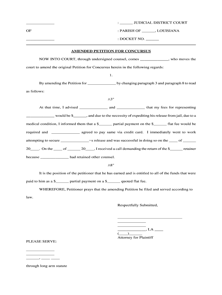 Kevin Quatrevingt VS State of Louisiana, through the  Form