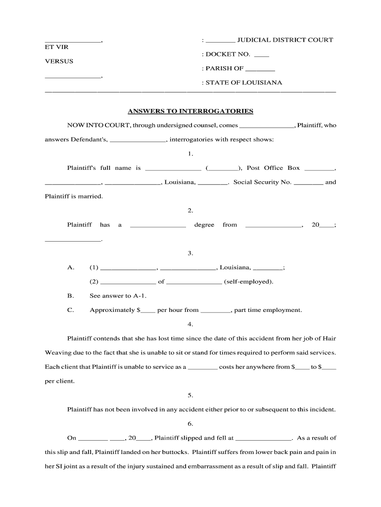 Dane Thomas VS State of Louisiana, the Department of  Form