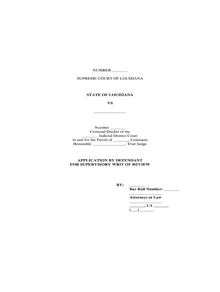 Argument Docket Louisiana Supreme Court  Form