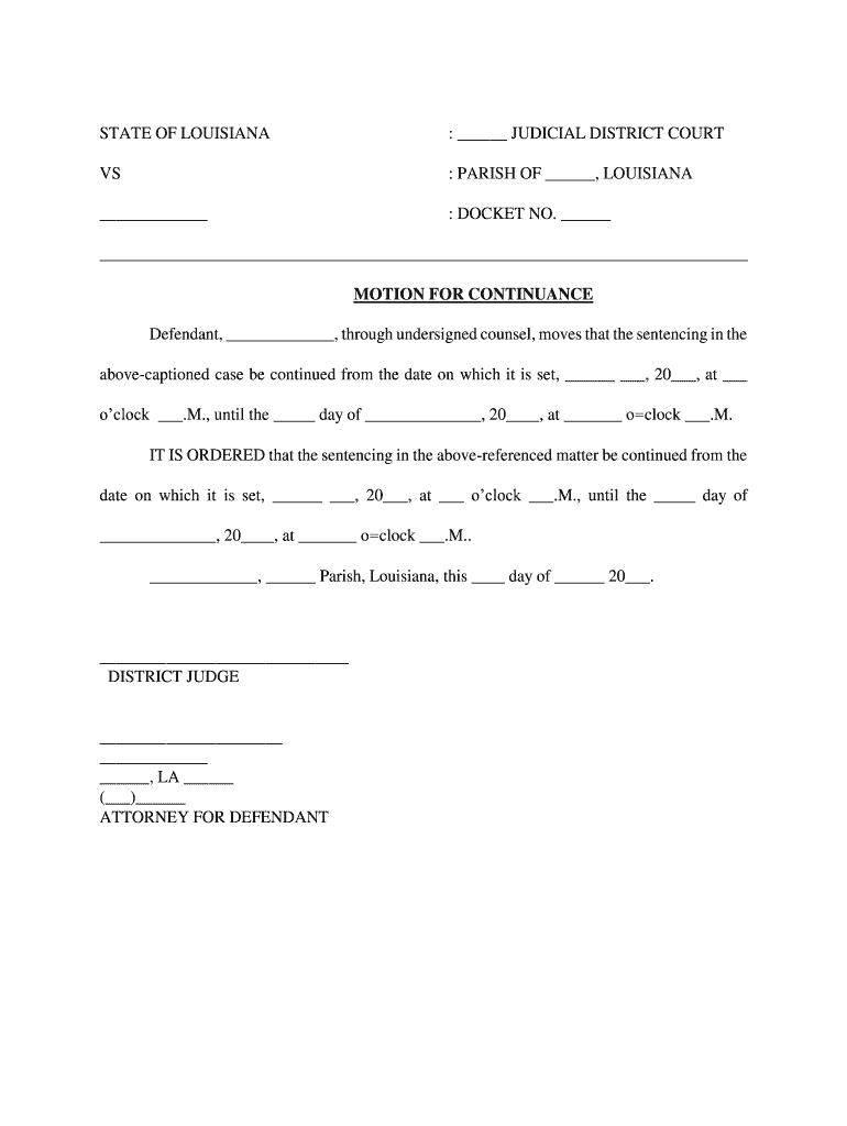 Defendant, , through Undersigned Counsel, Moves that the Sentencing in the  Form
