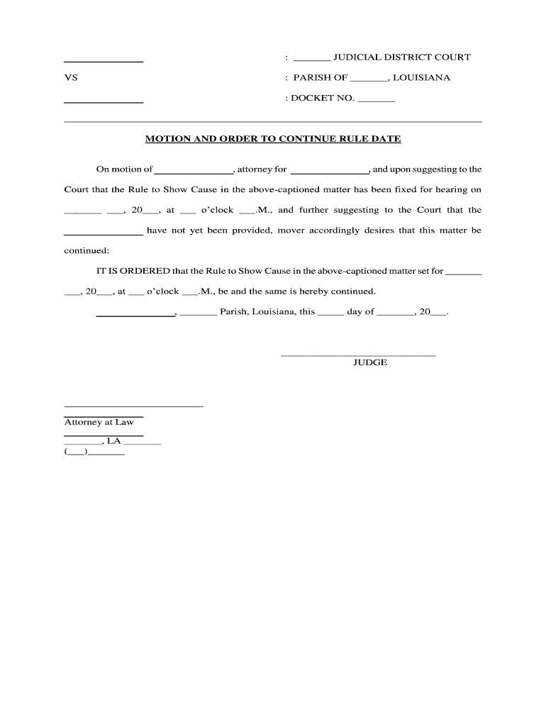 Motion and Order to Withdraw as Counsel of Record  Form