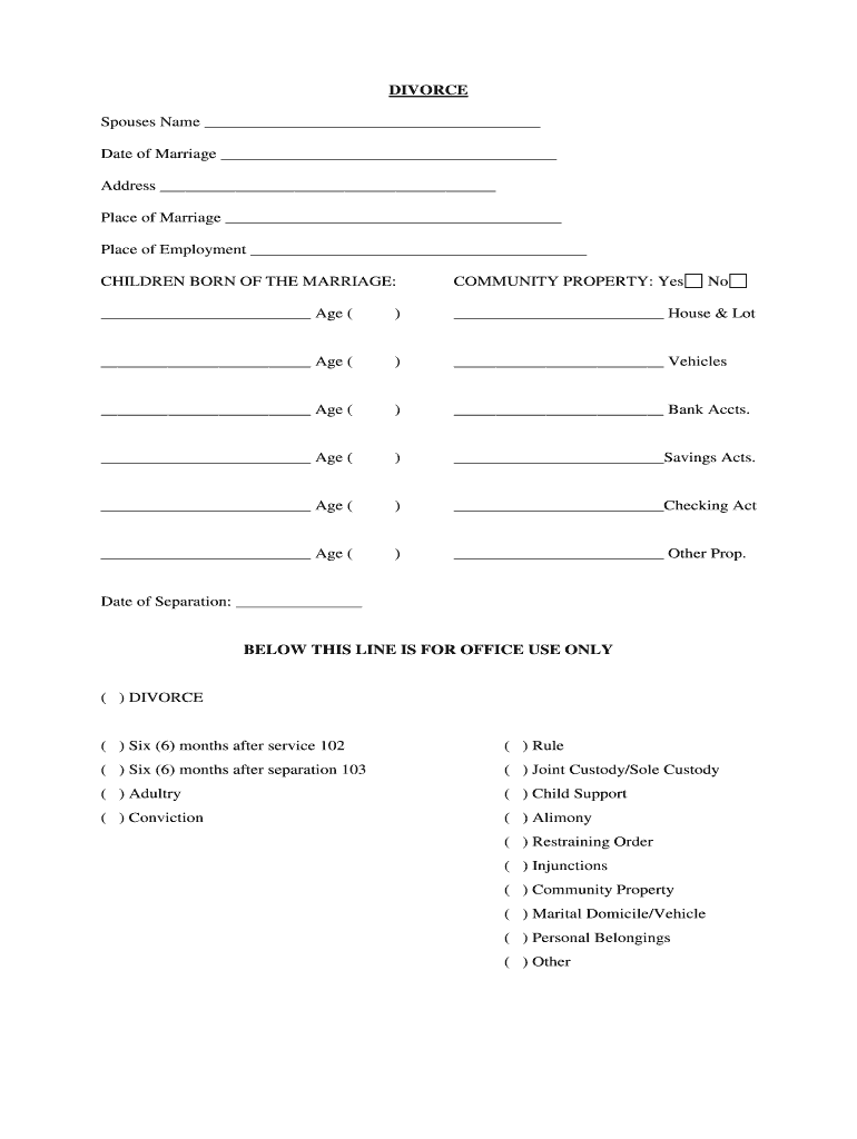 PACKET a Joint Dissolution Without Children Missoula  Form