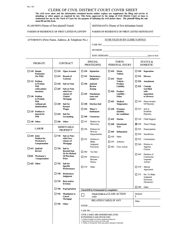 This Form, Approved by the Judge of Civil District Court En Banc is