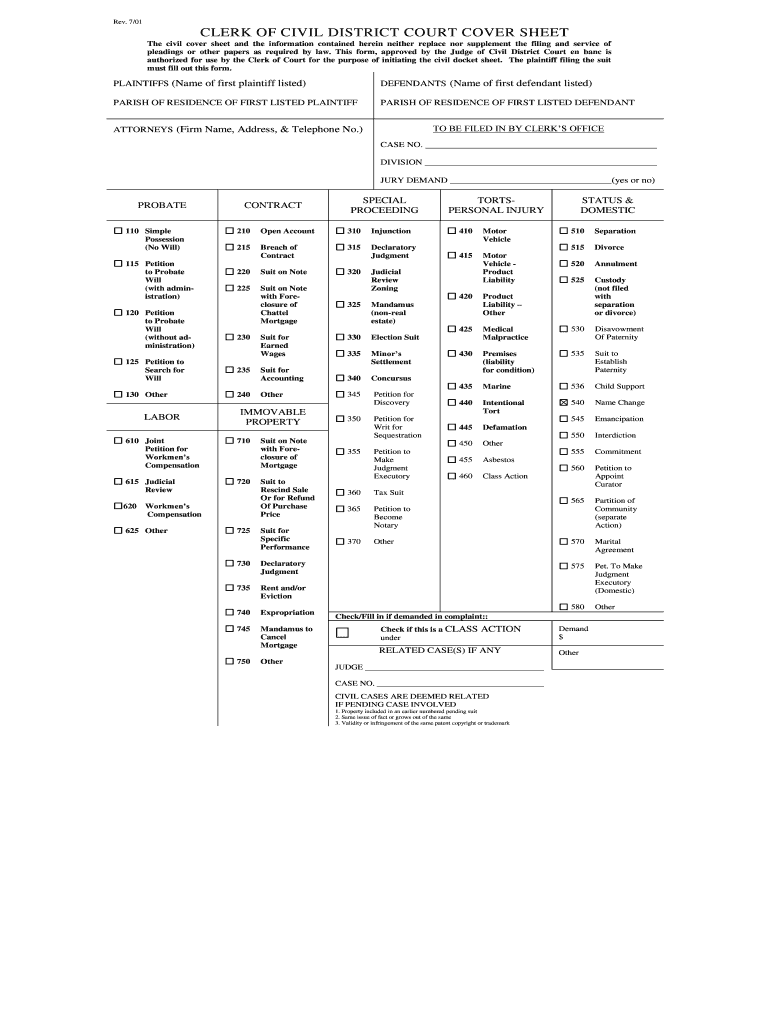 SUMMARY SHEET M R Civ P 5h Maine  Form