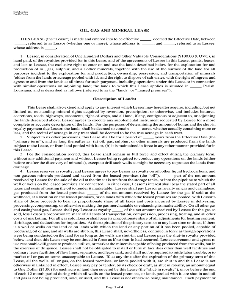 Page 1 of 21 LEASE for OIL, GAS and OTHER LIQUID 1  Form