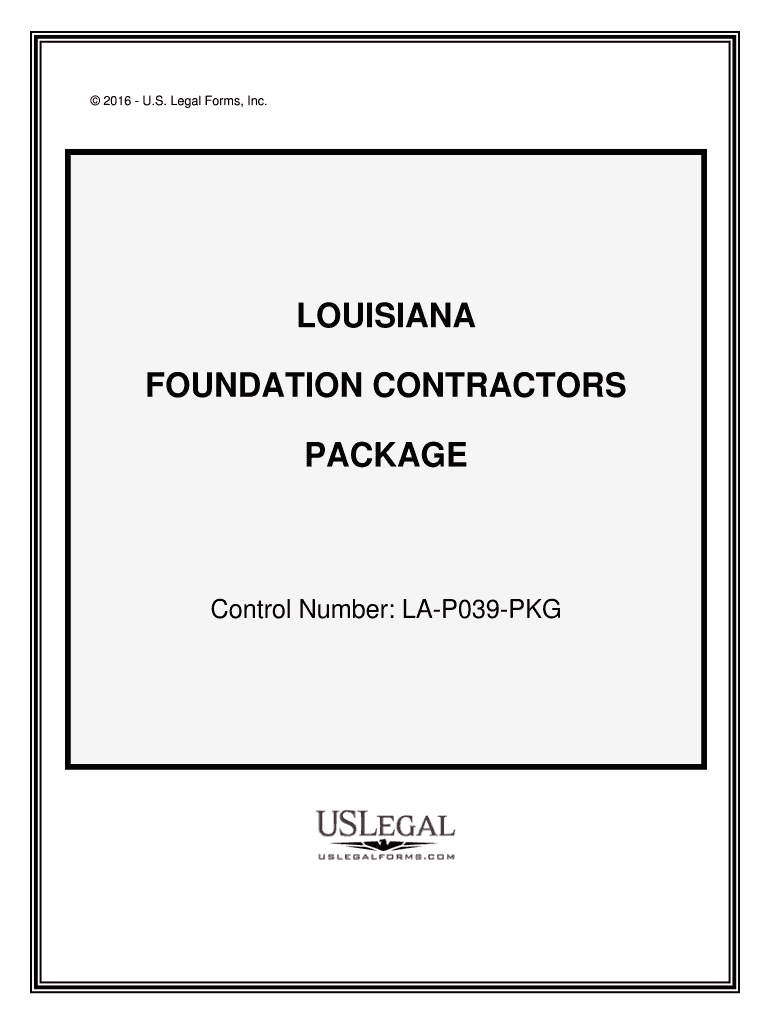 Control Number LA P039 PKG  Form