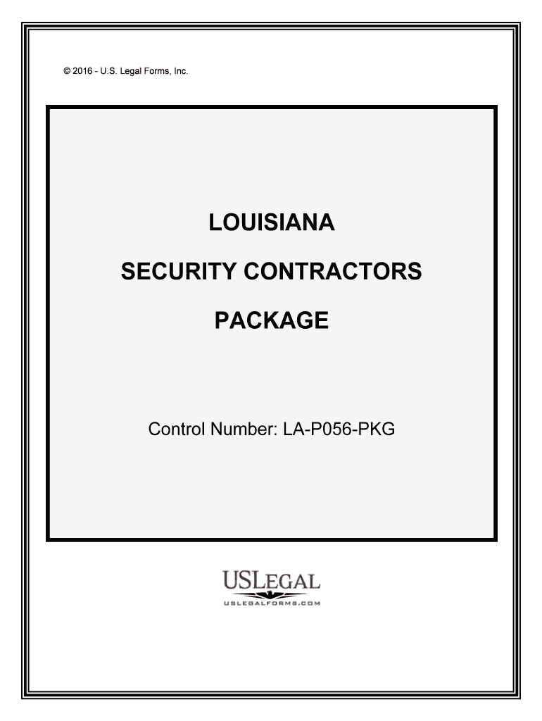 Control Number LA P056 PKG  Form