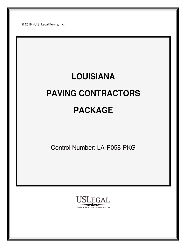 Control Number LA P058 PKG  Form