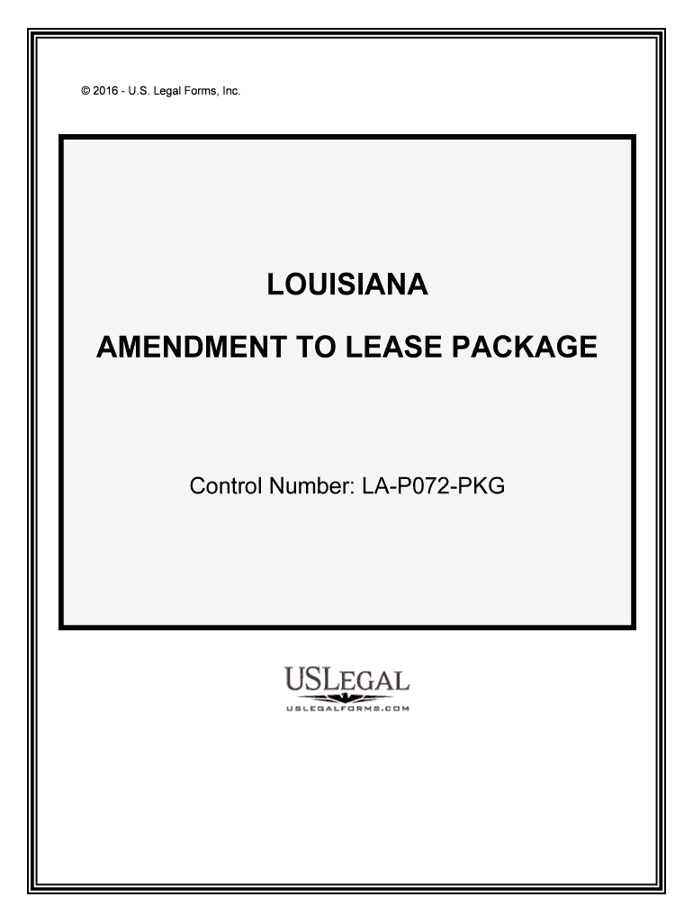 Control Number LA P072 PKG  Form