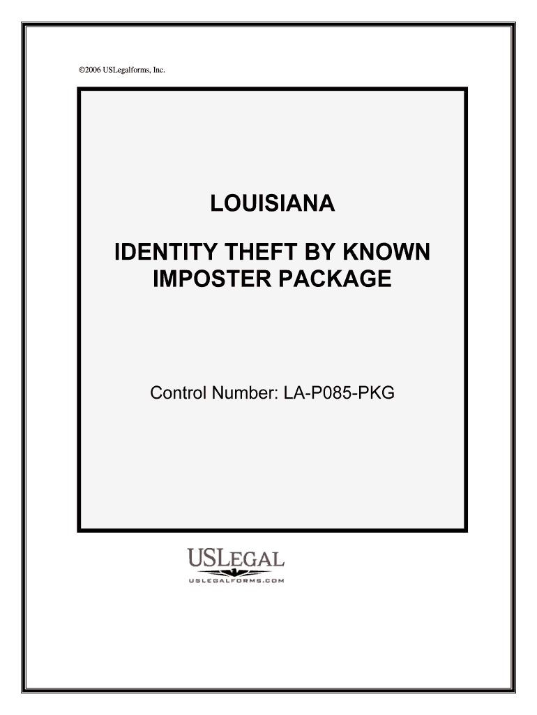 Control Number LA P085 PKG  Form