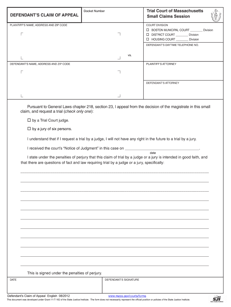 Defendants Claim of Appeal Revised PDF  Form