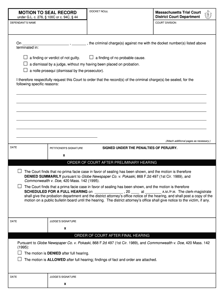 Sample Motion to Seal Record  Form