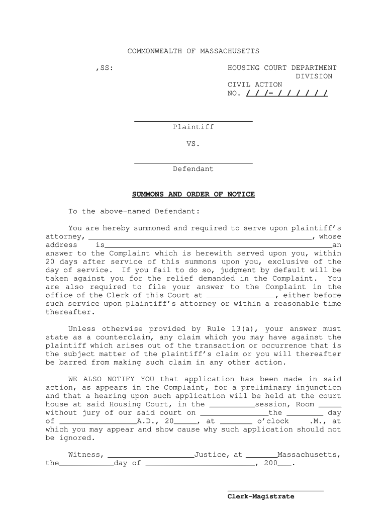 Form 15 Temporary Restraining Order MassLegalHelp