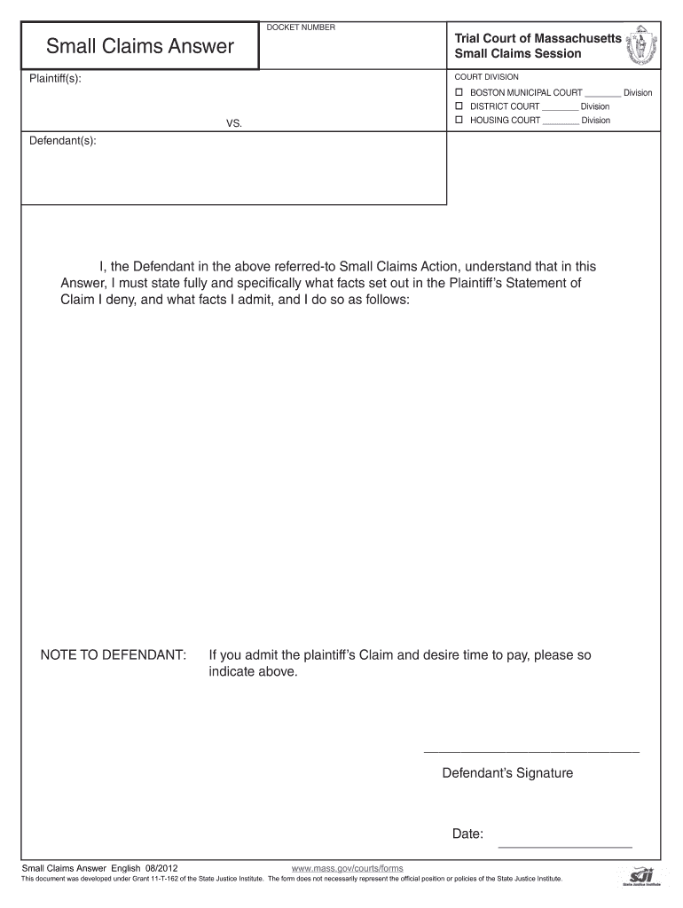 HOUSING COURT Division  Form