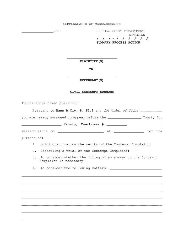 To the above Named Plaintiff  Form