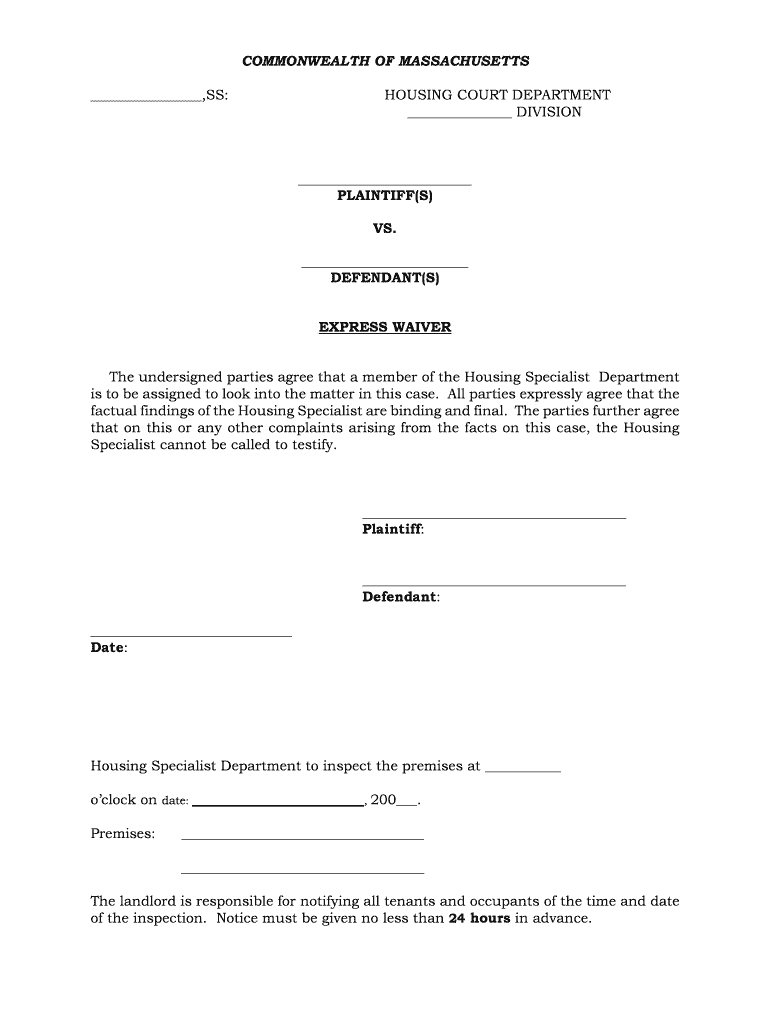 The Undersigned Parties Agree that a Member of the Housing Specialist Department  Form