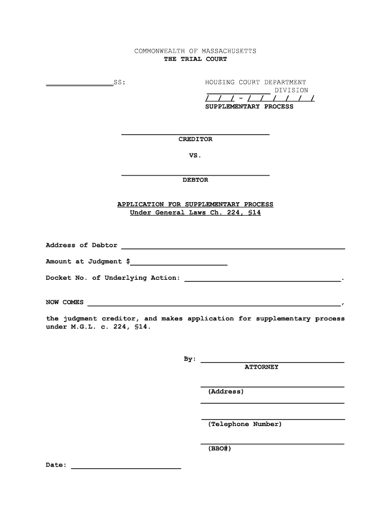 Court Forms for Supplementary ProcessMass Gov