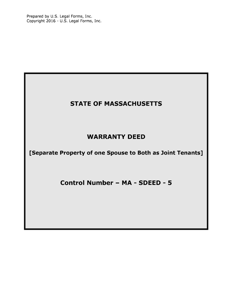 Separate Property of One Spouse to Both as Joint Tenants  Form