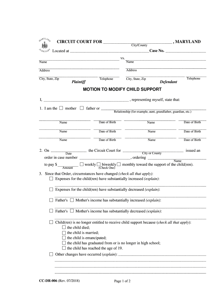 The Circuit Court for  Form