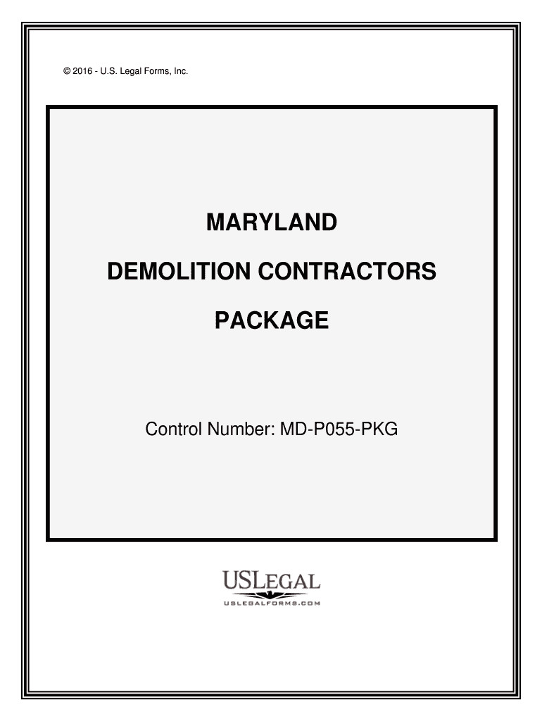 Control Number MD P055 PKG  Form