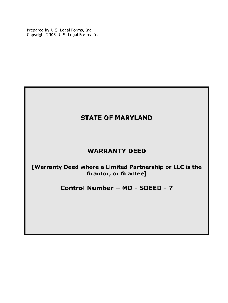 Warranty Deed Where a Limited Partnership or LLC is the  Form