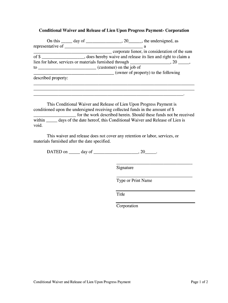 WAIVER and RELEASE for SPECIFIC PAYMENT the  Form