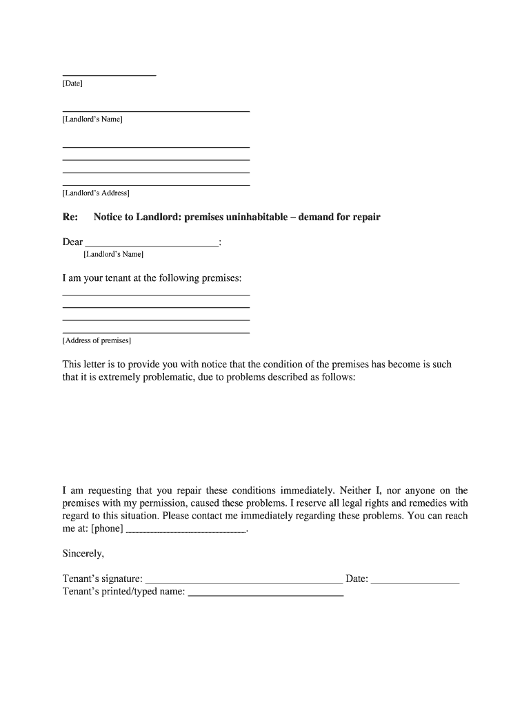 Tenants Signature Date  Form