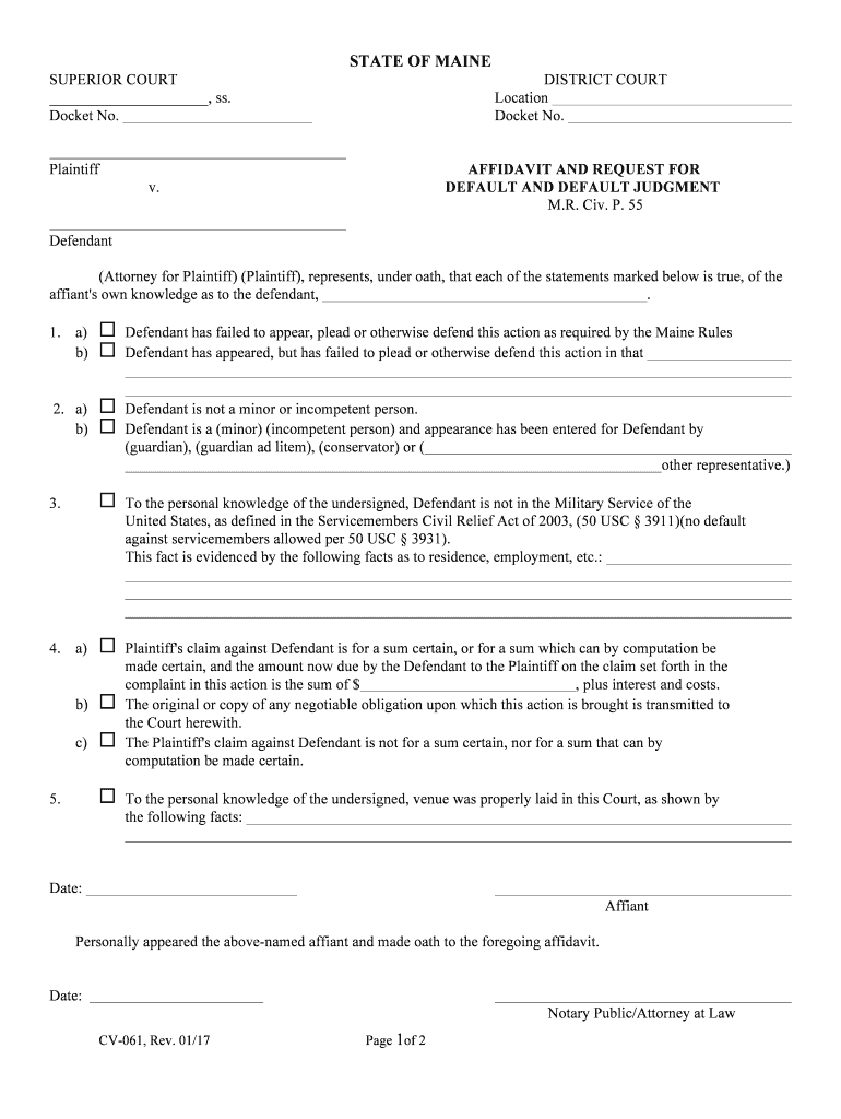 CV 061, Rev 01 15  Form