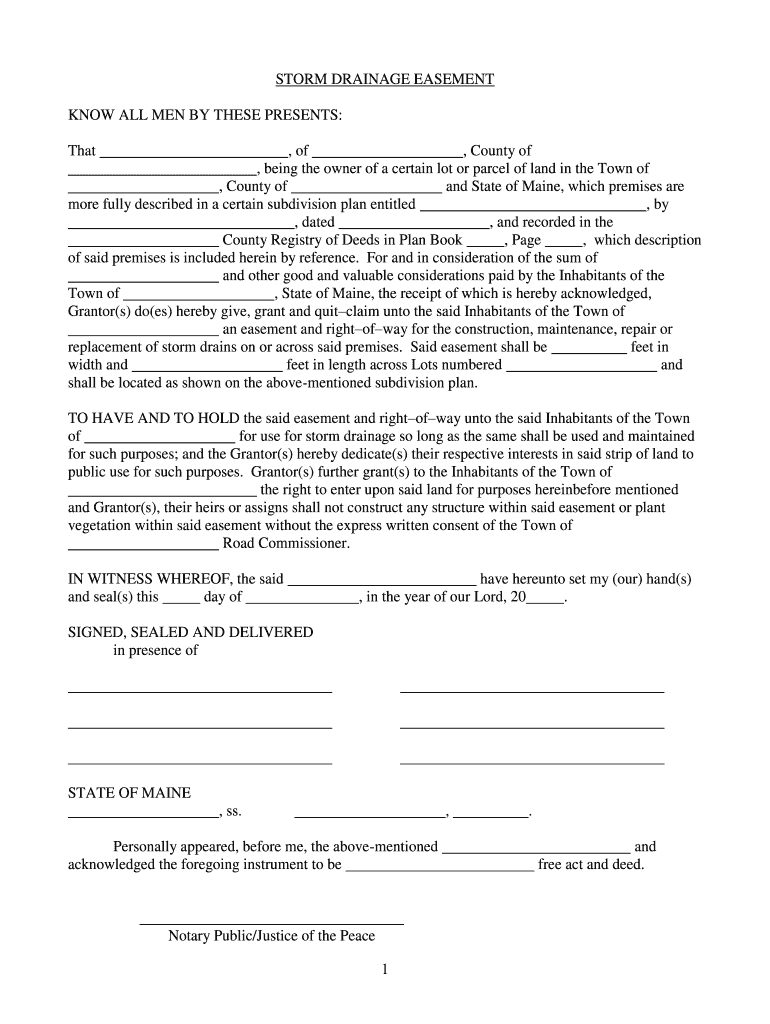 SAMPLE STORM DRAINAGE EASEMENT  Form