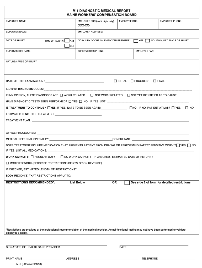 M1 Workers Comp Form pdfFiller