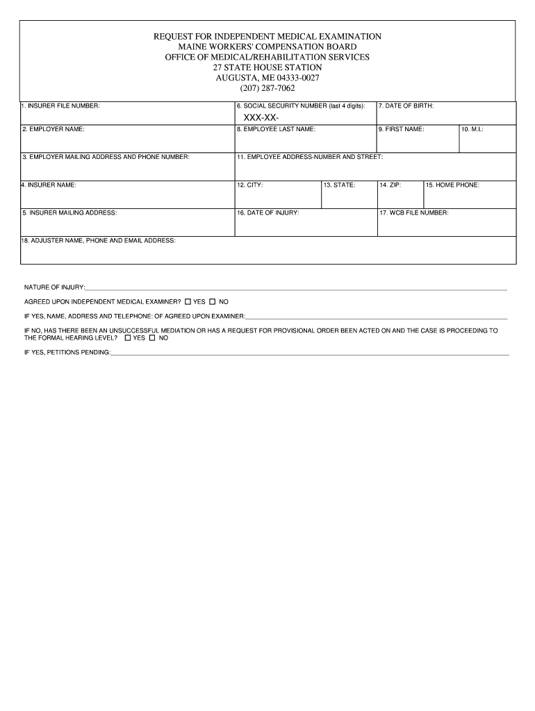 MAINE WORKERS' COMPENSATION BOARD  Form
