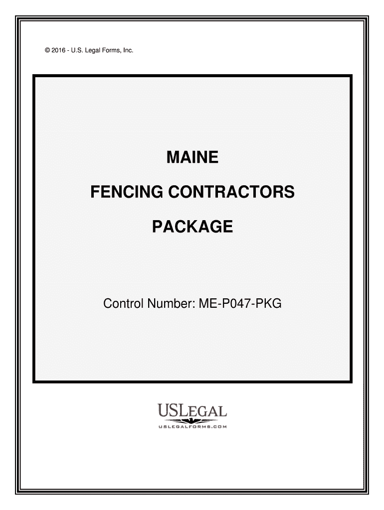 Control Number ME P047 PKG  Form