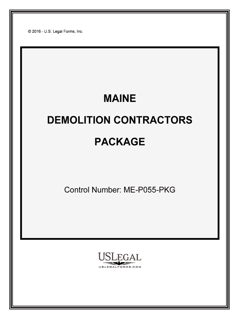 Control Number ME P055 PKG  Form