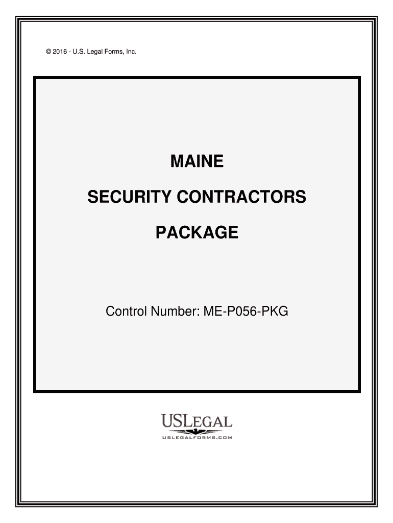 Control Number ME P056 PKG  Form