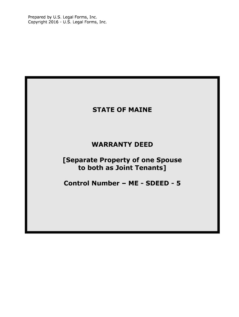 Separate Property of One Spouse  Form