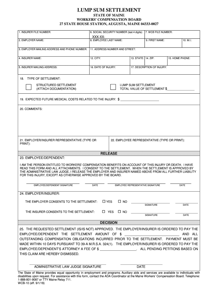 Annual Report on the Status of the Maine Workers  Form